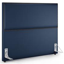 Cabeceira Box Casal King Com Tachas 195 cm Vicenza L02 Facto Azul Marinho - Lyam Decor