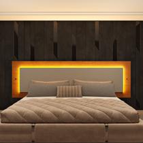 Cabeceira Box Casal/Queen com LED Orgânica Luna 100% MDF 268cm x 72cm Yescasa Marrom Cinamomo/Off White Cabeceira Box Casal/Queen com LED Orgânica Luna 100% MDF 268cm x 72cm Yescasa Marrom Cinamomo/Off White