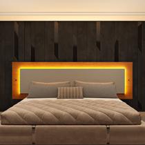Cabeceira Box Casal/Queen com LED Orgânica Luna 100% MDF 268cm x 72cm Yescasa Marrom Cinamomo/Off White Cabeceira Box Casal/Queen com LED Orgânica Luna 100% MDF 268cm x 72cm Yescasa Marrom Cinamomo/Off White