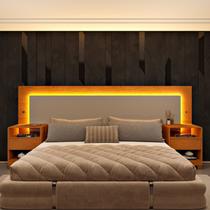 Cabeceira Box Casal/Queen Organica Luna 100% MDF com LED e 2 Gavetas 268cm x 72cm Yescasa Cabeceira Box Casal/Queen Organica Luna 100% MDF com LED e 2 Gavetas 268cm x 72cm Yescasa