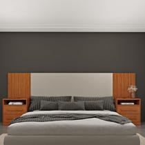 Cabeceira Box Casal/Queen Ripado com Carregador USB e 4 Gavetas 246cm x 108cm Espresso Móveis Cabeceira Box Casal/Queen Ripado com Carregador USB e 4 Gavetas 246cm x 108cm Espresso Móveis