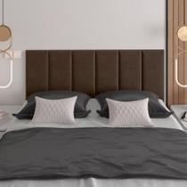 Cabeceira Box Estofada 160cm x 58cm Queen Modelo Paris Marrom