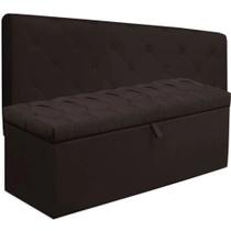 Cabeceira Box King Size Dubai com Calçadeira 1,95m Suede Marrom