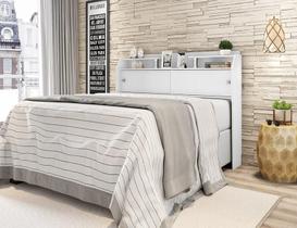 Cabeceira box Queen 1,58cm Elisa Branco Branco/preto - Framar Móveis