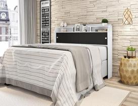 Cabeceira box Queen 1,58cm Elisa Branco Ou Branco/Preto - Framar Móveis Cabeceira box Queen 1,58cm Elisa Branco Ou Branco/Preto - Framar Móveis