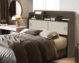 Cabeceira Box Queen Casal Jessica 160 metros com Prateleiras Nicho E Portas de Correr Super Elegantes