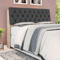 Cabeceira Box Queen Isis Amarula com Capitonê Preto Cabeceira Box Queen Isis Amarula com Capitonê Preto