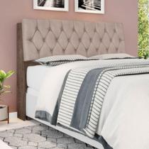 Cabeceira Box Queen Isis Chocolate com Capitonê Bege Cabeceira Box Queen Isis Chocolate com Capitonê Bege