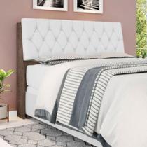 Cabeceira Box Queen Isis Chocolate com Capitonê Branco Cabeceira Box Queen Isis Chocolate com Capitonê Branco