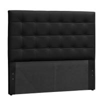 Cabeceira Box Shop Clean Casal 1,40m Em Material Sintético Preto Cabeceira Box Shop Clean Casal 1,40m Em Material Sintético Preto