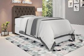 Cabeceira box Solteiro 0,88 Isis Chocolate com Capitonê Marrom - Framar Móveis