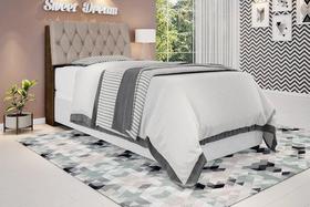 Cabeceira box Solteiro 0,88 Isis Malbec com Capitonê Bege - Framar Móveis Cabeceira box Solteiro 0,88 Isis Malbec com Capitonê Bege - Framar Móveis