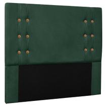 Cabeceira Box Solteiro 90 cm Ravena Veludo Verde - CasaePoltrona