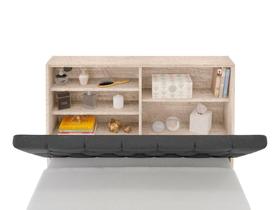 Cabeceira Box Solteiro Isis Amarula com Capitonê Preto Cabeceira Box Solteiro Isis Amarula com Capitonê Preto