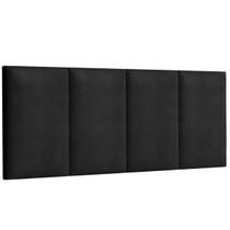 Cabeceira Cama 1,60mts Casal Queem Estofada PRETO 4 Peças Cabeceira Cama 1,60mts Casal Queem Estofada PRETO 4 Peças