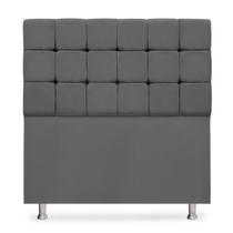 Cabeceira Cama Box 140cm Bela Tecido Suede Cinza Ísis Decor