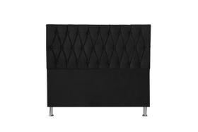 Cabeceira Cama Box 140cm Paris Tecido Suede Preto Canon Moveis