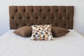 Cabeceira Cama box Casal 1.40m Painel Cor Marrom Chocolate botoes cor
