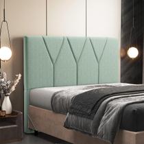 Cabeceira Cama Box Casal 140 cm Aurora W01 Linho Verde Menta - Lyam Decor