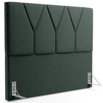 Cabeceira Cama Box Casal 140 cm Aurora W01 Linho Verde Musgo - Lyam Decor