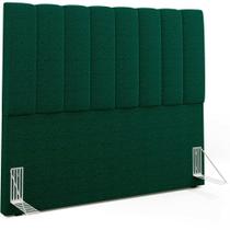 Cabeceira Cama Box Casal 140 cm Dália W01 Bouclê Verde - Lyam Decor Cabeceira Cama Box Casal 140 cm Dália W01 Bouclê Verde - Lyam Decor