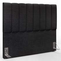 Cabeceira Cama Box Casal 140 cm Dália W01 Linho Chumbo - Lyam Decor Cabeceira Cama Box Casal 140 cm Dália W01 Linho Chumbo - Lyam Decor
