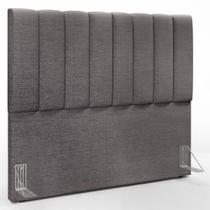 Cabeceira Cama Box Casal 140 cm Dália W01 Linho Cinza Escuro - Lyam Decor