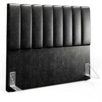Cabeceira Cama Box Casal 140 cm Dália W01 material sintético Preto - Lyam Decor Cabeceira Cama Box Casal 140 cm Dália W01 material sintético Preto - Lyam Decor