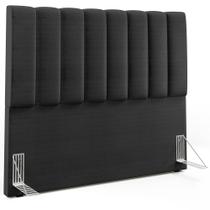 Cabeceira Cama Box Casal 140 Cm Dália W01 Sintético Preto Metalizado - Lyam Decor