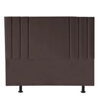 Cabeceira Cama box Casal 140 Cm Emi Suede Marrom - Móveis Mafer