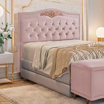 Cabeceira Cama Box Casal 140 cm Estofada Luxor Rose Holanda Plus Speciale Home