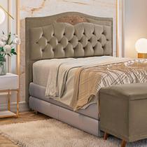 Cabeceira Cama Box Casal 140 Cm Estofada Veludo Marrom Castor Holanda Plus Speciale Home