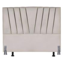 Cabeceira Cama Box Casal 140 Cm Ludmilla Em Linho Com Frame Bege Cabeceira Cama Box Casal 140 Cm Ludmilla Em Linho Com Frame Bege