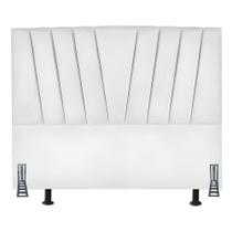 Cabeceira Cama Box Casal 140 Cm Ludmilla Em material sintético Com Frame Branco Cabeceira Cama Box Casal 140 Cm Ludmilla Em material sintético Com Frame Branco