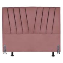 Cabeceira Cama Box Casal 140 Cm Ludmilla Em Suede Com Frame Cor:rosê Cabeceira Cama Box Casal 140 Cm Ludmilla Em Suede Com Frame Cor:rosê