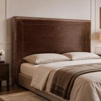 Cabeceira Cama Box Casal 140 cm P05 Berlim material sintético Marrom - Lyam Decor
