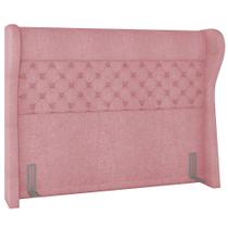 Cabeceira Cama Box Casal 140 cm P05 Madrid Bouclê Rosê - Lyam Decor