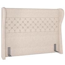 Cabeceira Cama Box Casal 140 cm P05 Madrid Linho Bege Claro - Lyam Decor