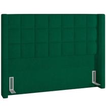 Cabeceira Cama Box Casal 140 cm P05 Paris Bouclê Verde - Lyam Decor Cabeceira Cama Box Casal 140 cm P05 Paris Bouclê Verde - Lyam Decor