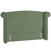 Cabeceira Cama Box Casal 140 cm P05 Sofia Bouclê Oliva - Lyam Decor