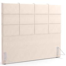 Cabeceira Cama Box Casal 140 cm Roma W01 Suede Bege - Lyam