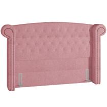 Cabeceira Cama Box Casal 140 cm Sofia Bouclê Rosê - Lyam Decor