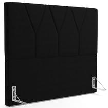 Cabeceira Cama Box Casal 140cm Aura Suede W01 Preto - Mpozenato