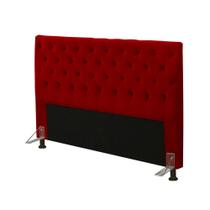 Cabeceira Cama Box Casal 140cm Cristal Veludo Vermelho - JS Móveis