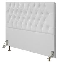 Cabeceira Cama Box Casal 140cm Diamante Sintético J02 Branco - Mpozenato