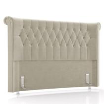 Cabeceira Cama Box Casal 140cm Dust P02 Veludo Bege - Mpozenato Cabeceira Cama Box Casal 140cm Dust P02 Veludo Bege - Mpozenato