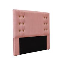 Cabeceira Cama Box Casal 140cm e Recamier Gênova Veludo Rosa S04 - D'Rossi