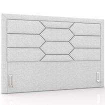 Cabeceira Cama Box Casal 140cm Estofada Nora P05 Linho Cinza Claro - Lyam Decor Cabeceira Cama Box Casal 140cm Estofada Nora P05 Linho Cinza Claro - Lyam Decor