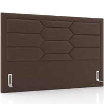 Cabeceira Cama Box Casal 140cm Estofada Nora P05 Veludo Marrom - Lyam Decor