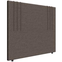 Cabeceira Cama Box Casal 140cm Estofada Rama Linho Chocolate Z04 - Mpozenato Cabeceira Cama Box Casal 140cm Estofada Rama Linho Chocolate Z04 - Mpozenato